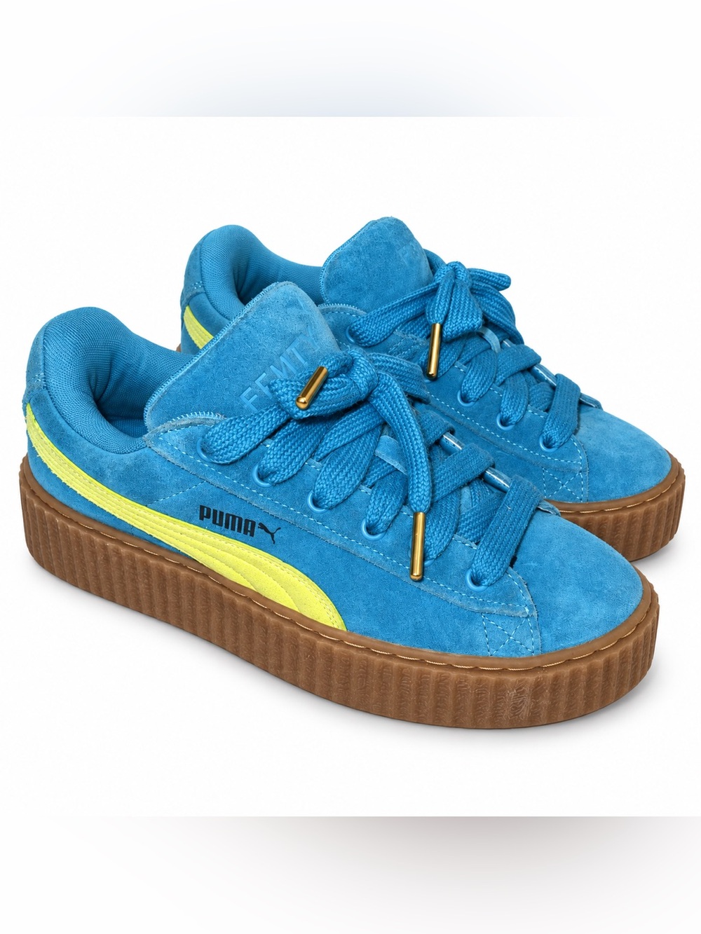 FENTY x PUMA Creeper Phatty Speed Blue Suede Platform Sneakers 9.5